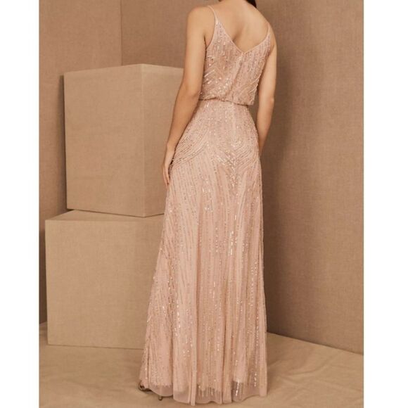 NEW BHLDN Anthropologie | Fidelia Beaded Sequin Maxi Long Dress Womens 16 - Picture 3 of 12